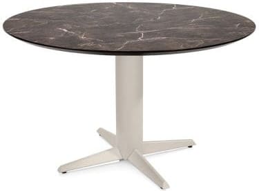 Henders & Hazel Caletta Eetkamertafel rond 120 cm. - hpl primo laminato blad - centrale teenpoot crème - middenbruin Eettafel