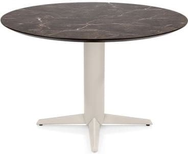 Henders & Hazel Caletta Eetkamertafel rond 120 cm. - hpl primo laminato blad - centrale teenpoot crème - middenbruin Eettafel