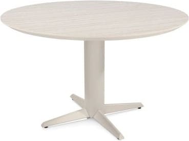 Henders & Hazel Caletta Eetkamertafel rond 120 cm. - hpl primo laminato blad - centrale teenpoot crème - travertin Beige|Wit Eettafel