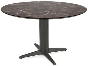 Henders & Hazel Caletta Eetkamertafel rond 120 cm. - hpl primo laminato blad - centrale teenpoot graphiet - middenbruin Eettafel