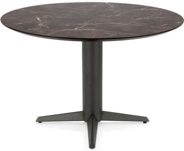 Henders & Hazel Caletta Eetkamertafel rond 120 cm. - hpl primo laminato blad - centrale teenpoot graphiet - middenbruin Eettafel