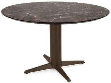 Henders & Hazel Caletta Eetkamertafel rond 120 cm. - hpl primo laminato blad - centrale teenpoot steelbrown - middenbruin Eettafel