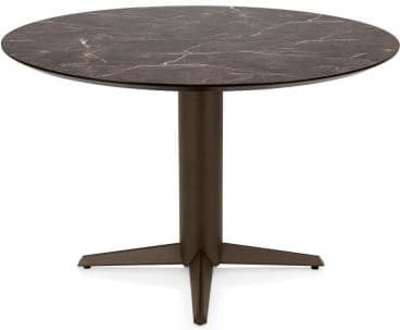 Henders & Hazel Caletta Eetkamertafel rond 120 cm. - hpl primo laminato blad - centrale teenpoot steelbrown - middenbruin Eettafel