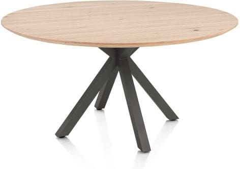 Henders & Hazel Caletta Eetkamertafel rond 150 cm. - eiken blad - centrale kruispoot graphiet - natural Naturel Eettafel