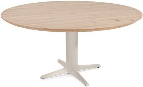 Henders & Hazel Caletta Eetkamertafel rond 150 cm. - eiken blad - centrale teenpoot crème - natural Naturel Eettafel
