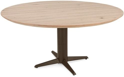 Henders & Hazel Caletta Eetkamertafel rond 150 cm. - eiken blad - centrale teenpoot steelbrown - natural Naturel Eettafel