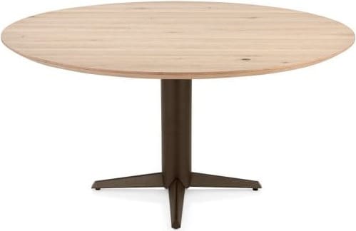 Henders & Hazel Caletta Eetkamertafel rond 150 cm. - eiken blad - centrale teenpoot steelbrown - natural Naturel Eettafel