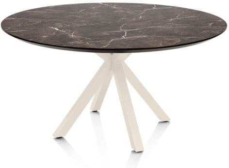 Henders & Hazel Caletta Eetkamertafel rond 150 cm. - hpl primo laminato blad - centrale kruispoot crème - middenbruin Eettafel