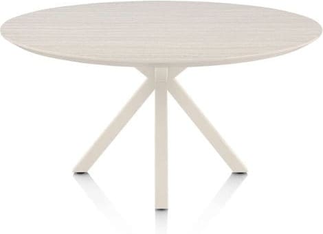 Henders & Hazel Caletta Eetkamertafel rond 150 cm. - hpl primo laminato blad - centrale kruispoot crème - travertin Beige|Wit Eettafel