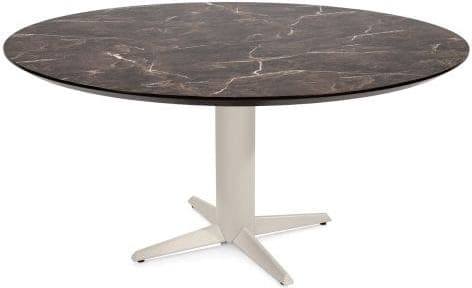Henders & Hazel Caletta Eetkamertafel rond 150 cm. - hpl primo laminato blad - centrale teenpoot crème - middenbruin Eettafel