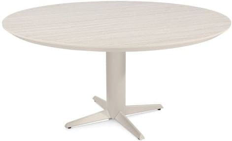Henders & Hazel Caletta Eetkamertafel rond 150 cm. - hpl primo laminato blad - centrale teenpoot crème - travertin Beige|Wit Eettafel