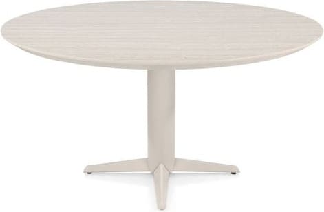 Henders & Hazel Caletta Eetkamertafel rond 150 cm. - hpl primo laminato blad - centrale teenpoot crème - travertin Beige|Wit Eettafel