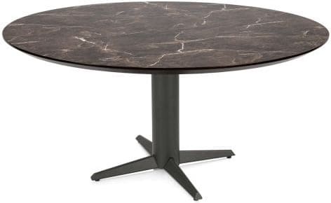 Henders & Hazel Caletta Eetkamertafel rond 150 cm. - hpl primo laminato blad - centrale teenpoot graphiet - middenbruin Eettafel