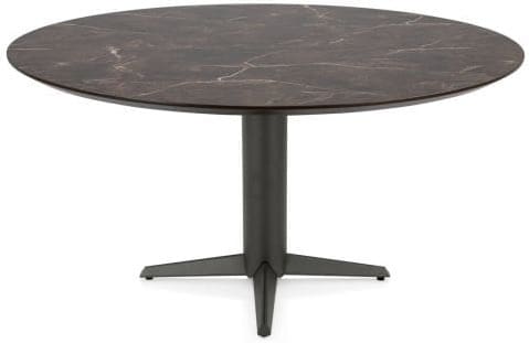 Henders & Hazel Caletta Eetkamertafel rond 150 cm. - hpl primo laminato blad - centrale teenpoot graphiet - middenbruin Eettafel