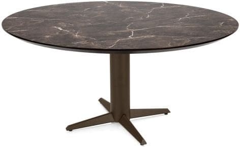 Henders & Hazel Caletta Eetkamertafel rond 150 cm. - hpl primo laminato blad - centrale teenpoot steelbrown - middenbruin Eettafel