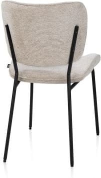 Henders & Hazel Julia eetkamerstoel - 4-pootjes - rough off black - stof Vada - beige Beige Eetkamerstoel