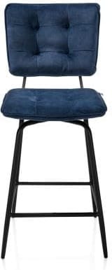 Henders & Hazel Manou barstoel hoog - off black - stof Karese - donkerblauw Blauw Eetkamerstoel