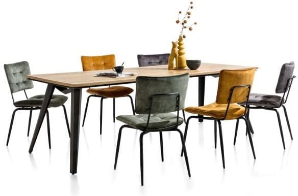Henders & Hazel Manou barstoel hoog - off black - stof Karese - donkerblauw Blauw Eetkamerstoel