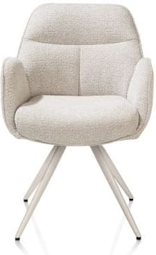 Henders & Hazel Pippa Armstoel + pocket - 180 graden draaibaar - crème frame - knock down - sevilla Beige|Wit Armstoel