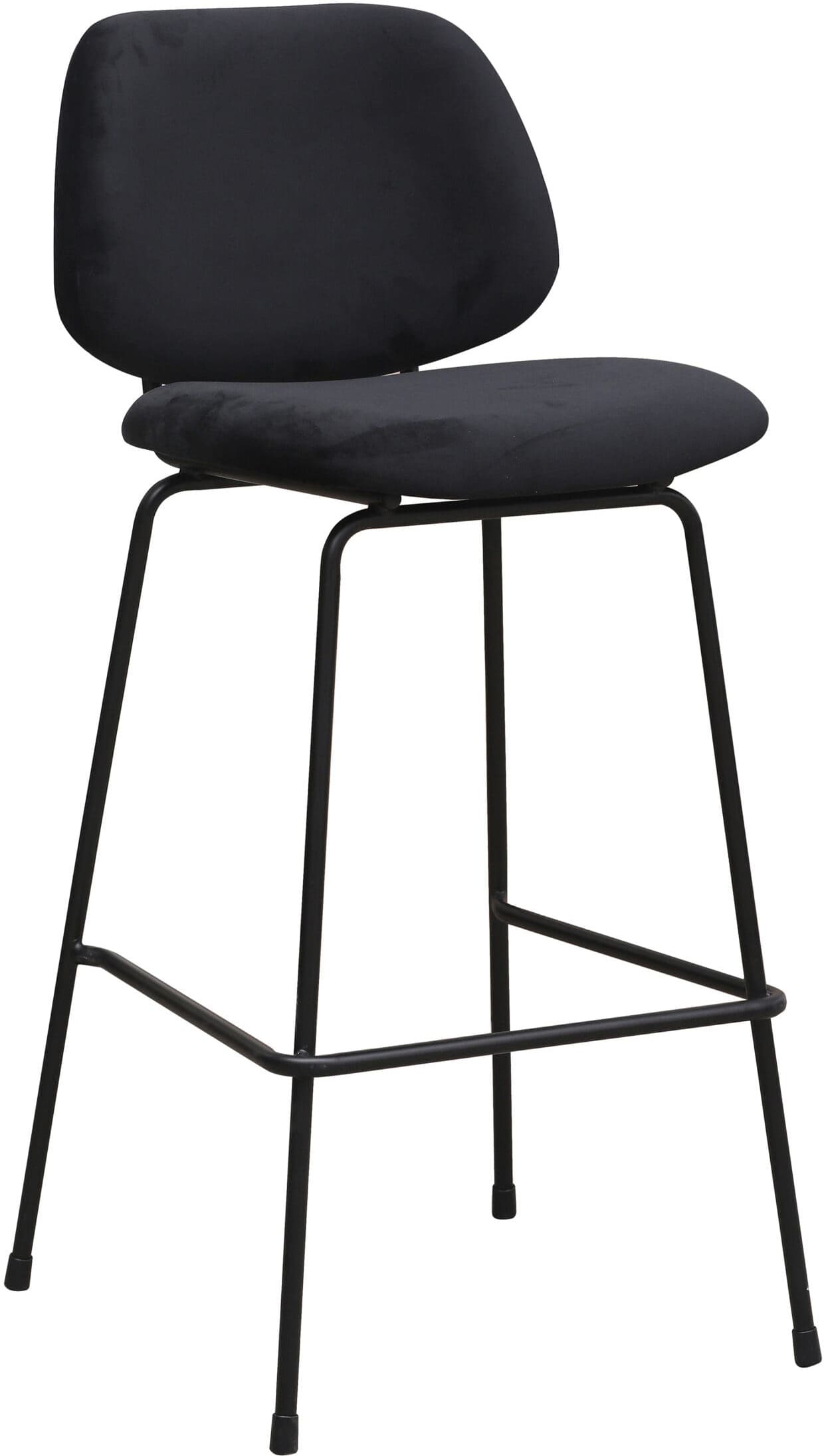 LABEL51 Barkruk Bello - Zwart - Fluweel - Hoog Zwart Barstoel