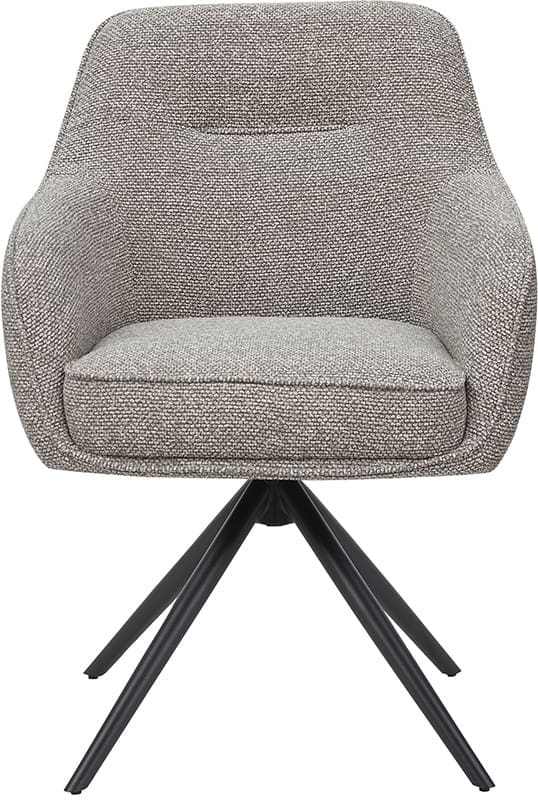 LABEL51 Eetkamerstoel Akira - Mushroom - Royal Boucle - Zwart Metalen Frame Eetkamerstoel