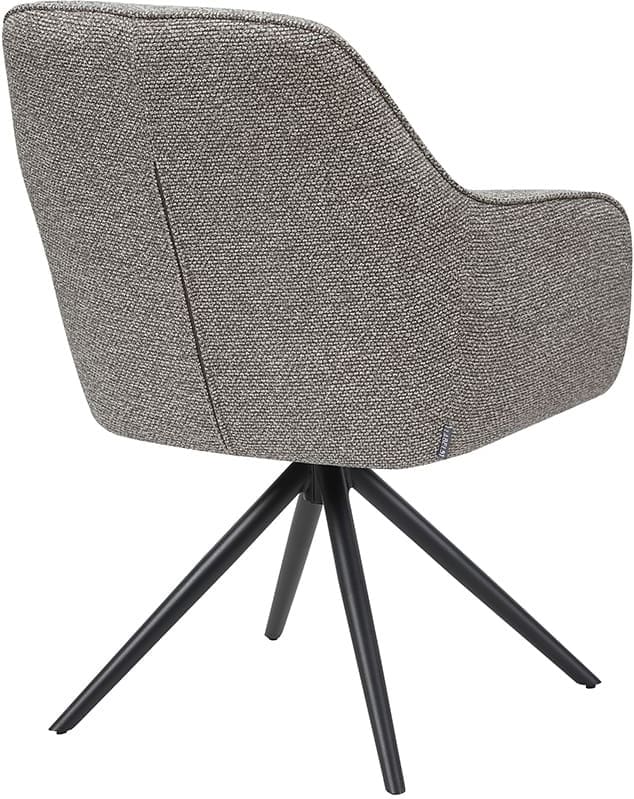 LABEL51 Eetkamerstoel Akira - Mushroom - Royal Boucle - Zwart Metalen Frame Eetkamerstoel