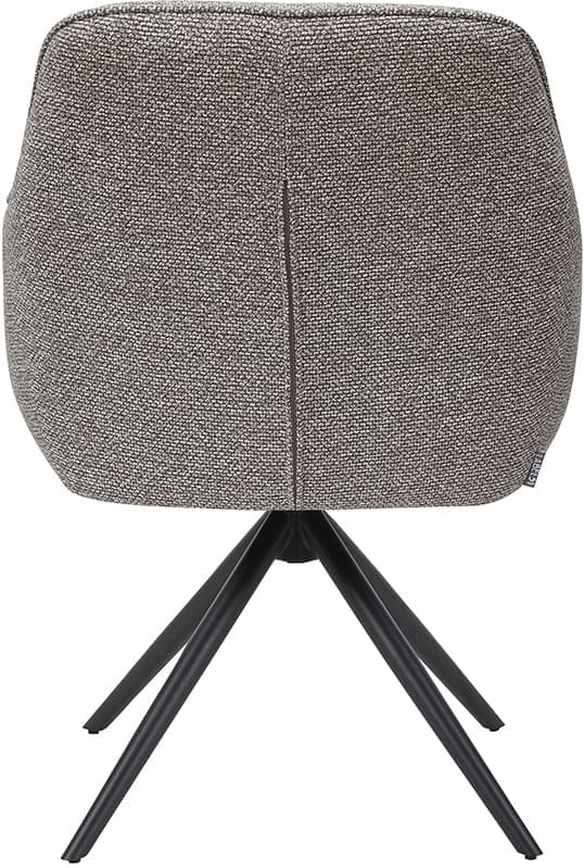 LABEL51 Eetkamerstoel Akira - Mushroom - Royal Boucle - Zwart Metalen Frame Eetkamerstoel
