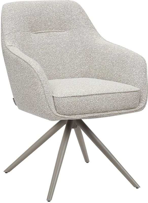 LABEL51 Eetkamerstoel Akira - Naturel - Royal Boucle - Taupe Metalen Frame Naturel Eetkamerstoel