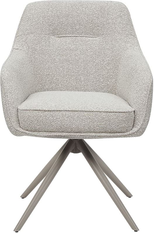 LABEL51 Eetkamerstoel Akira - Naturel - Royal Boucle - Taupe Metalen Frame Naturel Eetkamerstoel
