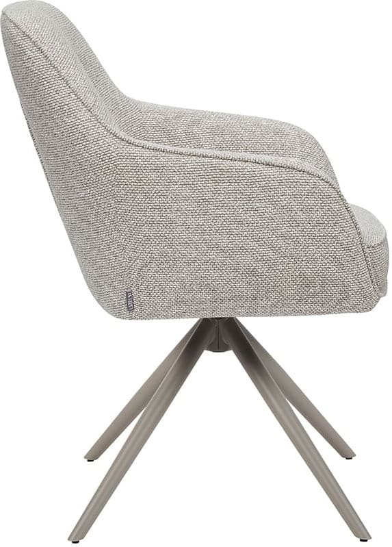 LABEL51 Eetkamerstoel Akira - Naturel - Royal Boucle - Taupe Metalen Frame Naturel Eetkamerstoel