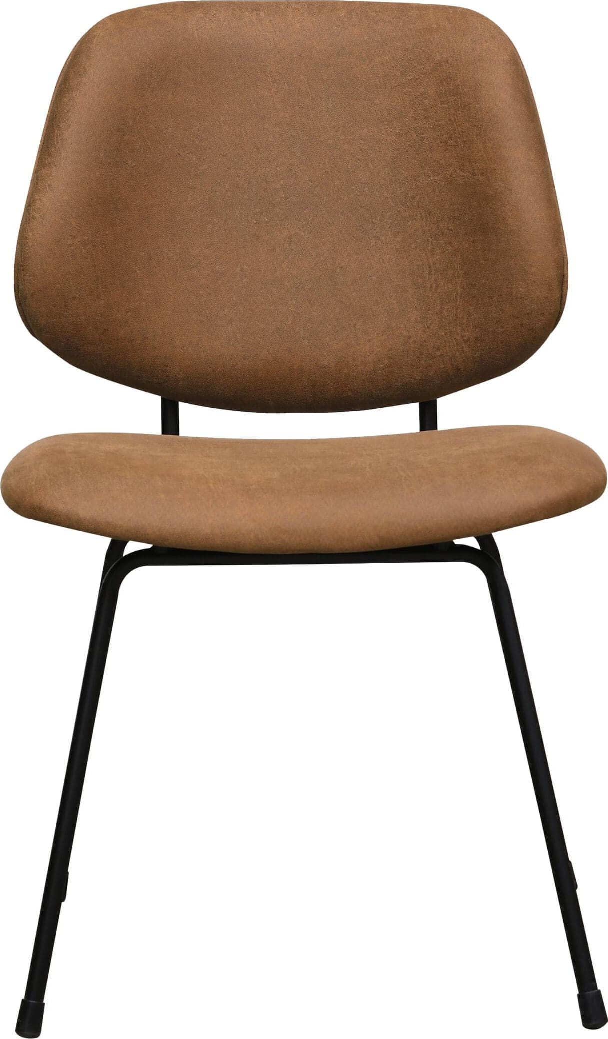 LABEL51 Eetkamerstoel Bello - Cognac - Micro Suede - Zwart Metalen Frame Cognac Eetkamerstoel