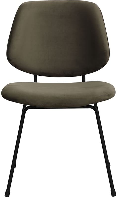 LABEL51 Eetkamerstoel Bello - Hunter - Fluweel - Zwart Metalen Frame Groen Eetkamerstoel