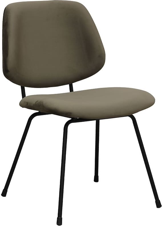 LABEL51 Eetkamerstoel Bello - Hunter - Fluweel - Zwart Metalen Frame Groen Eetkamerstoel