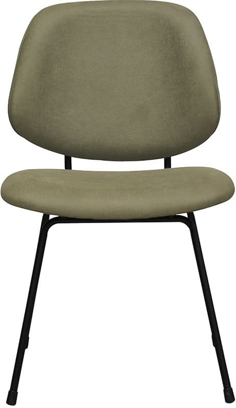 LABEL51 Eetkamerstoel Bello - Moss - Micro Suede - Zwart Metalen Frame Eetkamerstoel