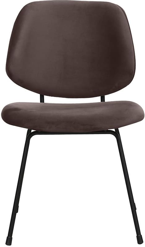 LABEL51 Eetkamerstoel Bello - Taupe - Fluweel - Zwart Metalen Frame Taupe Eetkamerstoel