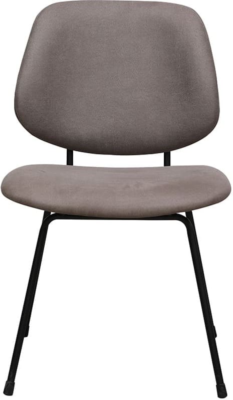 LABEL51 Eetkamerstoel Bello - Taupe - Micro Suede - Zwart Metalen Frame Taupe Eetkamerstoel