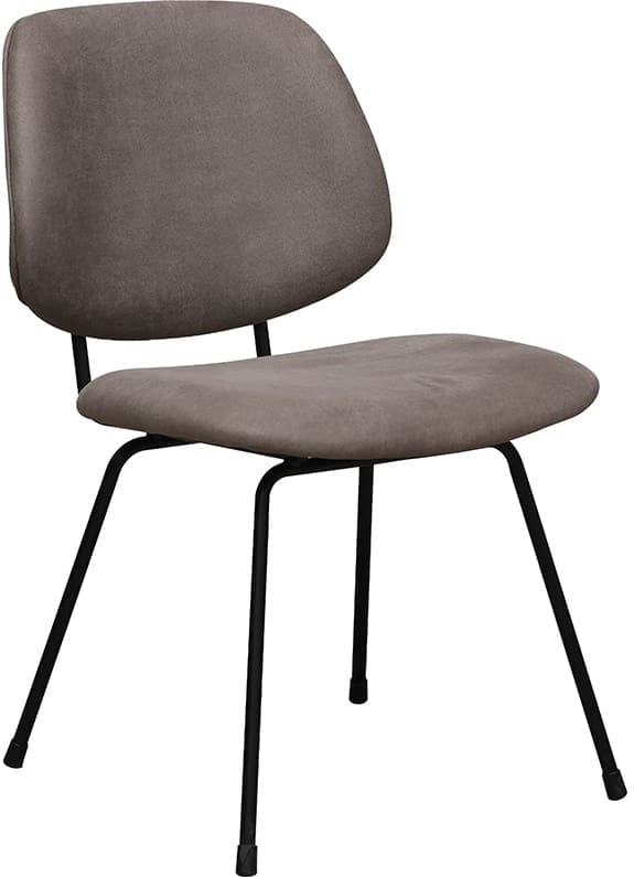 LABEL51 Eetkamerstoel Bello - Taupe - Micro Suede - Zwart Metalen Frame Taupe Eetkamerstoel