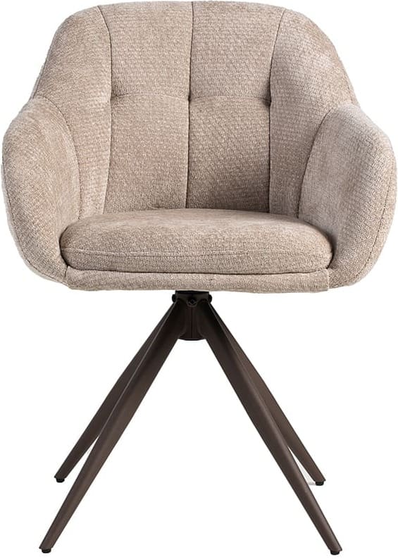 LABEL51 Eetkamerstoel Esma - Clay - Elite - Brons Metalen Frame Taupe Eetkamerstoel