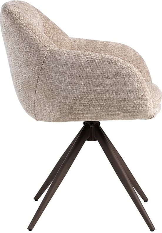 LABEL51 Eetkamerstoel Esma - Clay - Elite - Brons Metalen Frame Taupe Eetkamerstoel