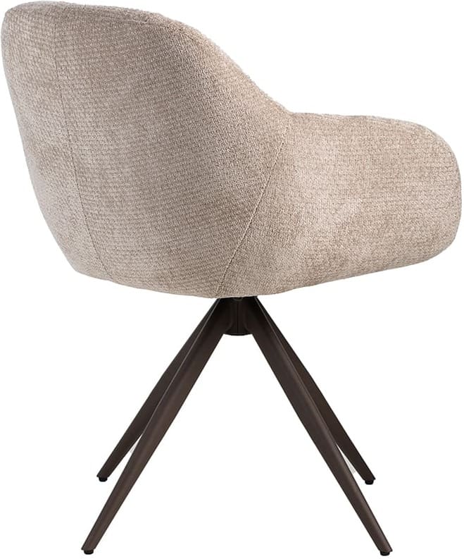 LABEL51 Eetkamerstoel Esma - Clay - Elite - Brons Metalen Frame Taupe Eetkamerstoel