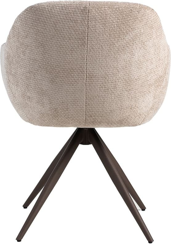 LABEL51 Eetkamerstoel Esma - Clay - Elite - Brons Metalen Frame Taupe Eetkamerstoel
