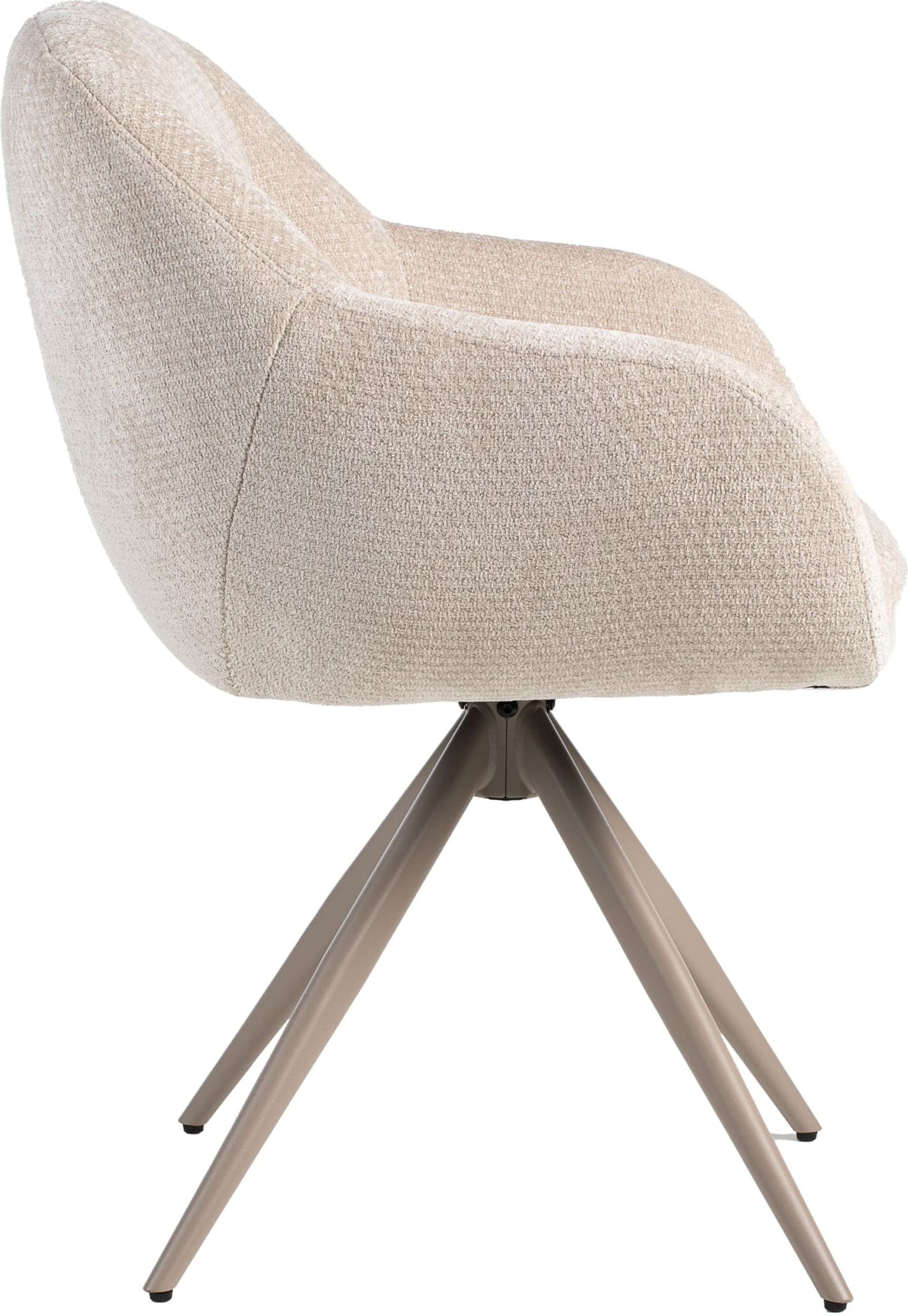 LABEL51 Eetkamerstoel Esma - Naturel - Elite - Taupe Metalen Frame Naturel Eetkamerstoel