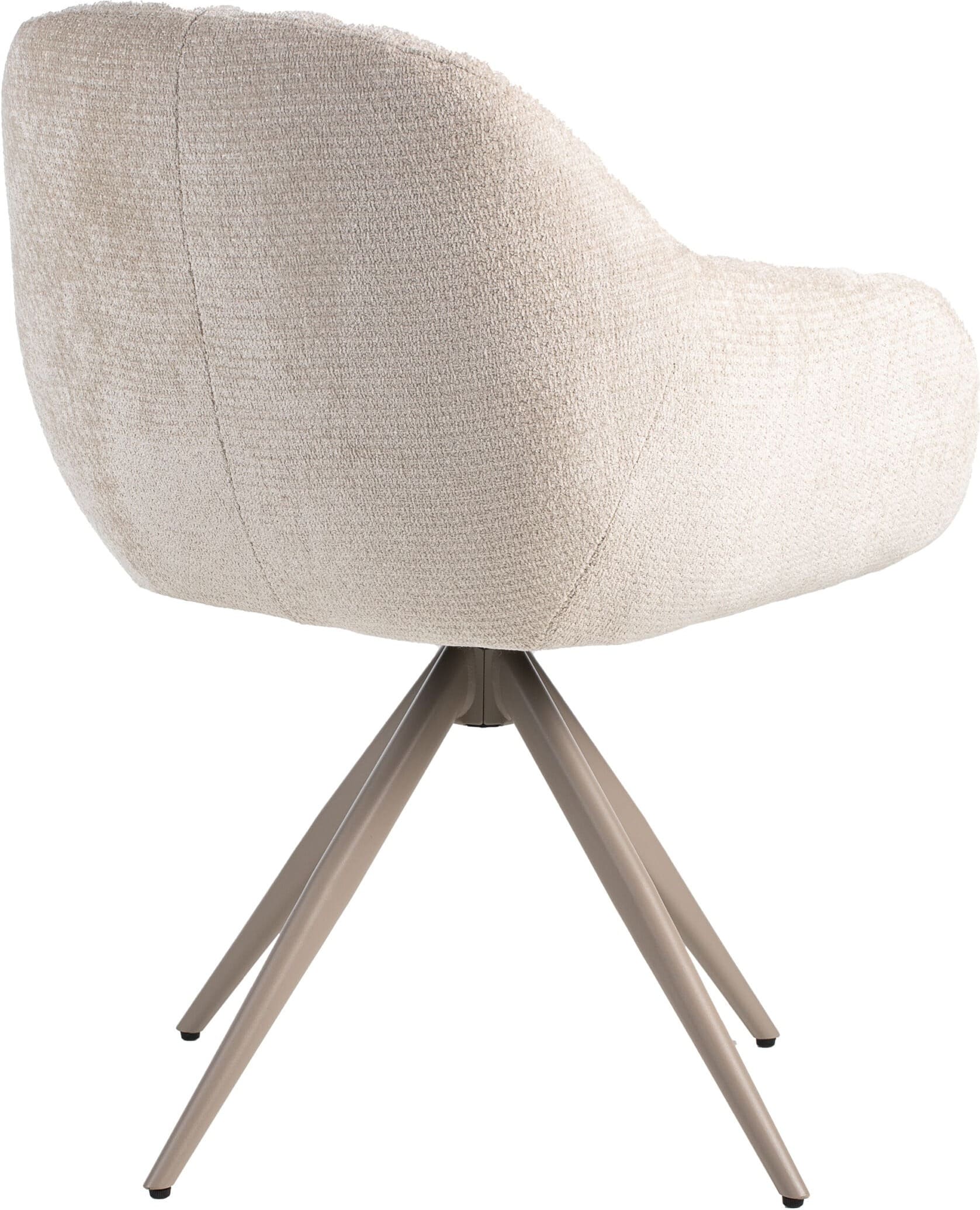 LABEL51 Eetkamerstoel Esma - Naturel - Elite - Taupe Metalen Frame Naturel Eetkamerstoel