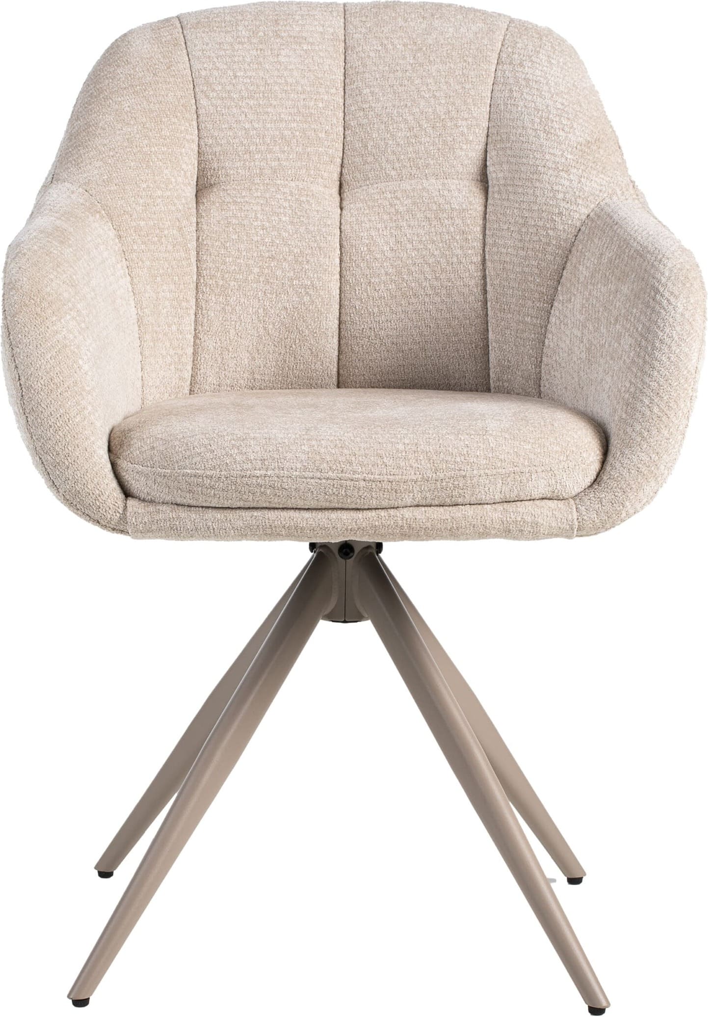 LABEL51 Eetkamerstoel Esma - Naturel - Elite - Taupe Metalen Frame Naturel Eetkamerstoel