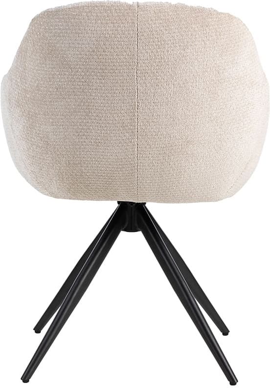 LABEL51 Eetkamerstoel Esma - Naturel - Elite - Zwart Metalen Frame Naturel Eetkamerstoel