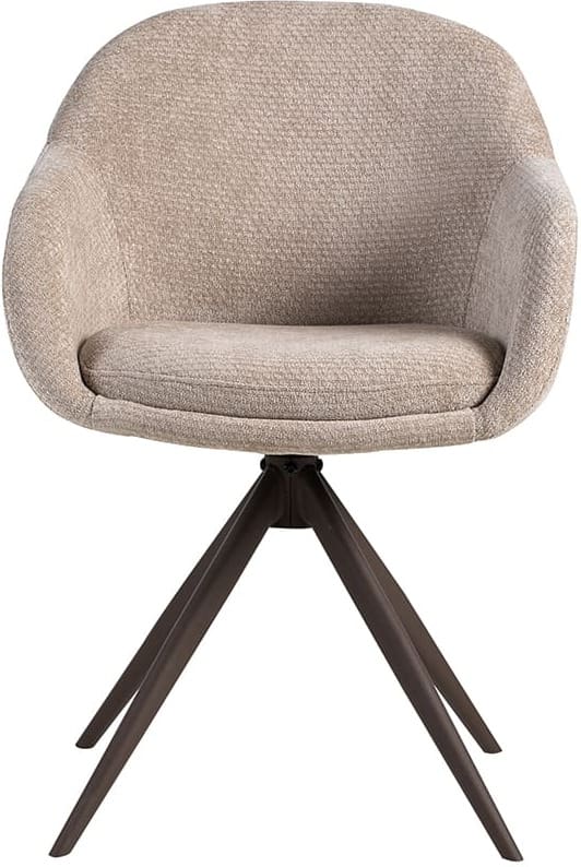 LABEL51 Eetkamerstoel Fiby - Clay - Elite - Brons Metalen Frame Taupe Eetkamerstoel