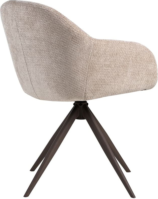 LABEL51 Eetkamerstoel Fiby - Clay - Elite - Brons Metalen Frame Taupe Eetkamerstoel
