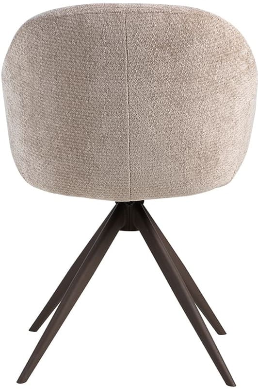 LABEL51 Eetkamerstoel Fiby - Clay - Elite - Brons Metalen Frame Taupe Eetkamerstoel