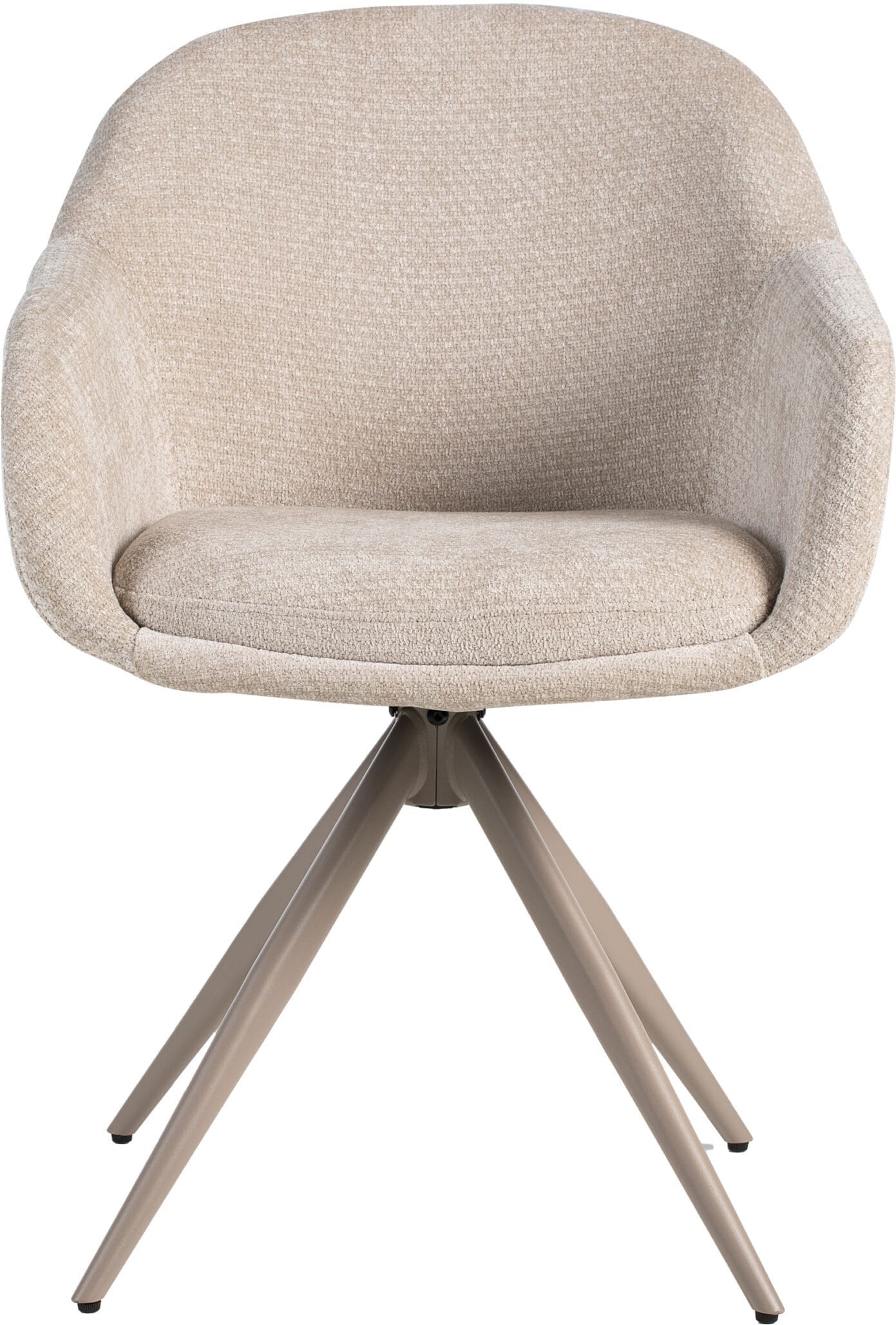 LABEL51 Eetkamerstoel Fiby - Naturel - Elite - Taupe Metalen Frame Naturel Eetkamerstoel