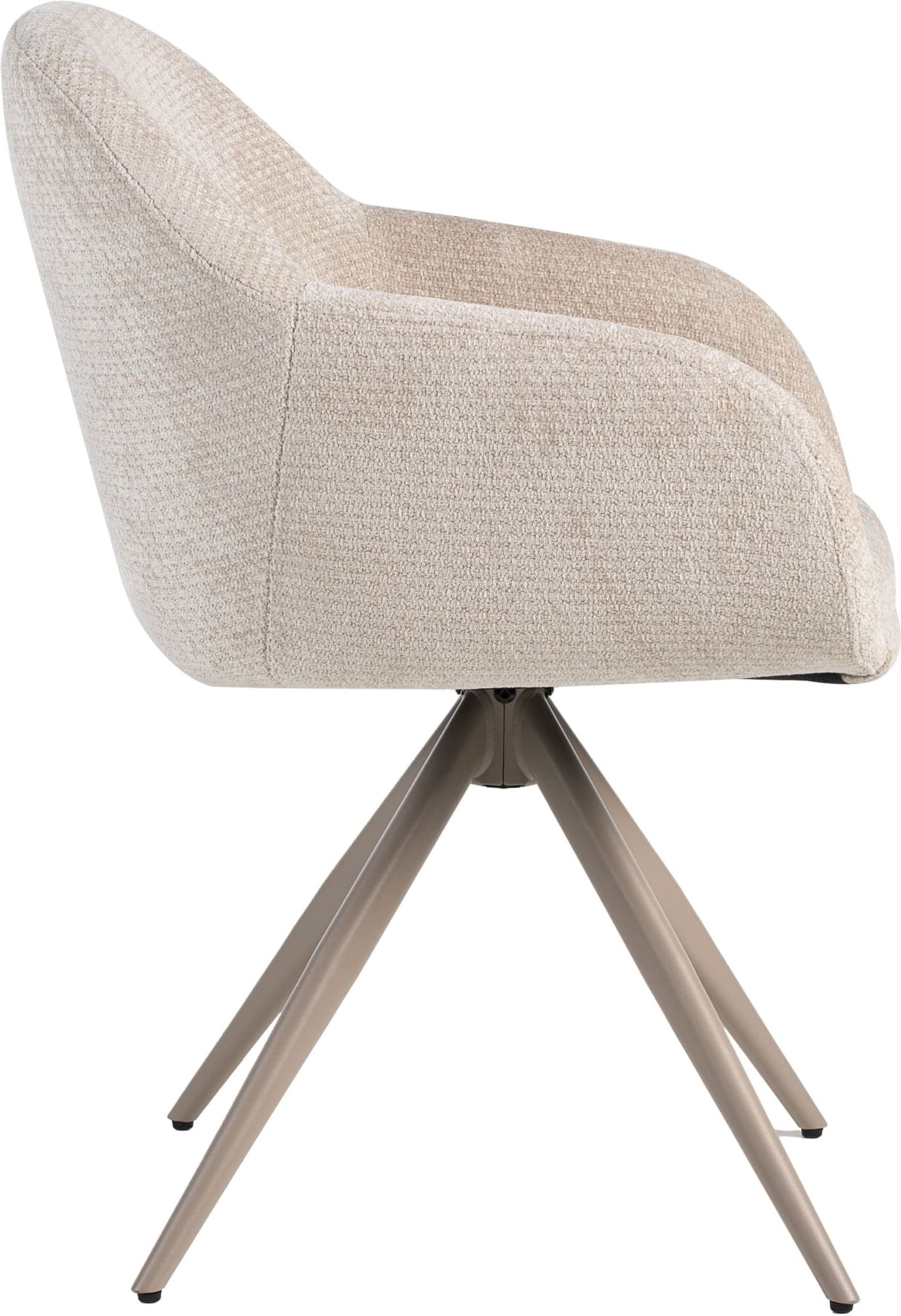 LABEL51 Eetkamerstoel Fiby - Naturel - Elite - Taupe Metalen Frame Naturel Eetkamerstoel